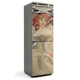 designerska-naklejka-samoprzylepna-na-lodowke-alfons-mucha-portret-kobiety