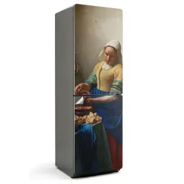 naklejka-dekoracyjna-na-lodowke-ze-wzorem-obraz-mleczarka-jan-vermeer