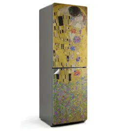 ochronna-naklejka-na-lodowke-samoprzylepna-okleina-pocalunek-gustav-klimt