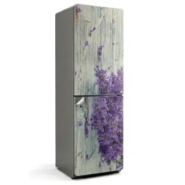 stylowa-naklejka-sticker-na-lodowke-design-w-kuchni-kwiaty-na-tle-drewna