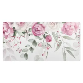 mata-na-biurko-dla-graczy-delikatne-liscie-i-kwiaty-w-pastelach-100x50-cm