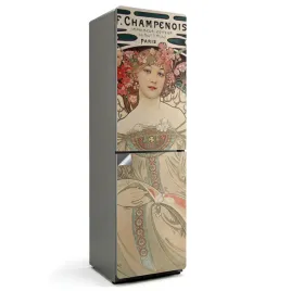 designerska-naklejka-samoprzylepna-na-lodowke-alfons-mucha-portret-kobiety