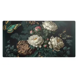 mata-na-biurko-dla-graczy-wzor-z-kwiatami-i-latajacymi-motylami-90x45-cm
