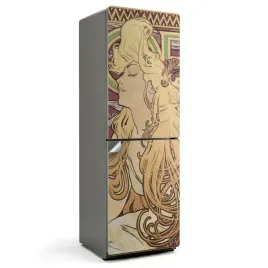 artystyczna-naklejka-folia-ozdobna-na-lodowke-alfons-mucha-portret-kobiety