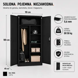 szafa-gospodarcza-metalowa-iron-mate-saturn-185x90x45-czarna-ral9005