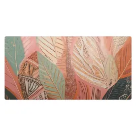 mata-winylowa-na-biurko-z-grafika-abstrakcyjne-liscie-w-harmonii-90x45-cm