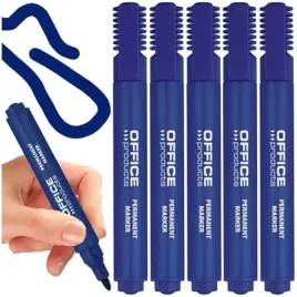 marker-permanentny-office-products-niebieski-pisak-okragly-5-szt