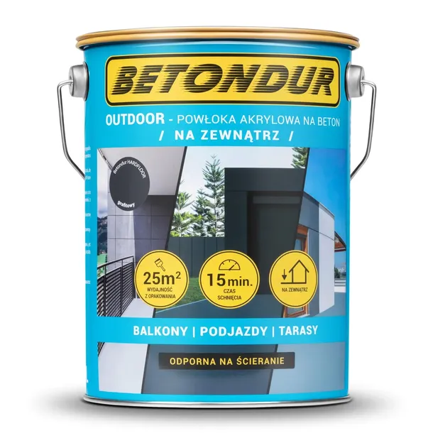 Betondur OUTDOOR Akrylowa Powłoka Ochronna Na Beton Zewnętrzny 5L Grafitowy