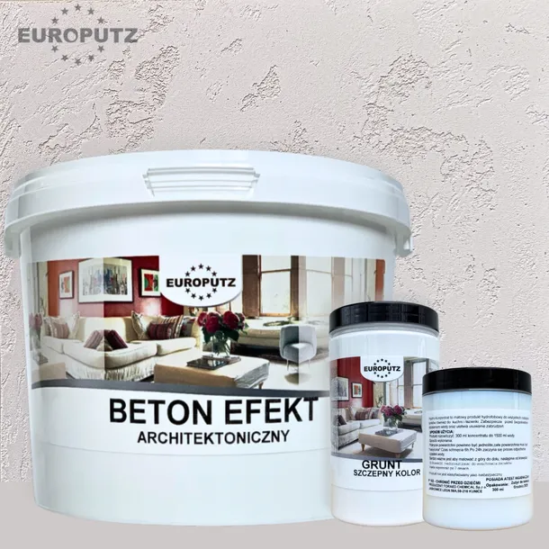 BETON ARCHITEKTONICZNY WEWNĘTRZNY tynk dekoracyjny ZESTAW 15 kg do 15 m² Grey Beige