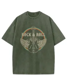 meska-koszulka-oversize-efekt-sprania-muzyka-rock-and-roll-khaki-xl