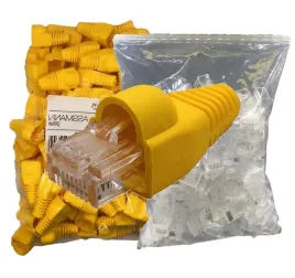 wtyk-wtyczka-rj45-utp-kat-6-8p8c-oslonki-zolte-komplet-100-sztuk