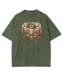 meska-koszulka-oversize-efekt-sprania-western-czaszka-byka-khaki-l