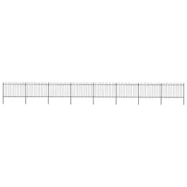 vidaxl-ogrodzenie-z-zaokraglonymi-koncami-stalowe-136x12-m-czarne