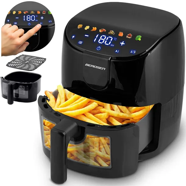 FRYTKOWNICA BEZTŁUSZCZOWA AIR FRYER FRYTOWNICA 4L BERDSEN 1500W