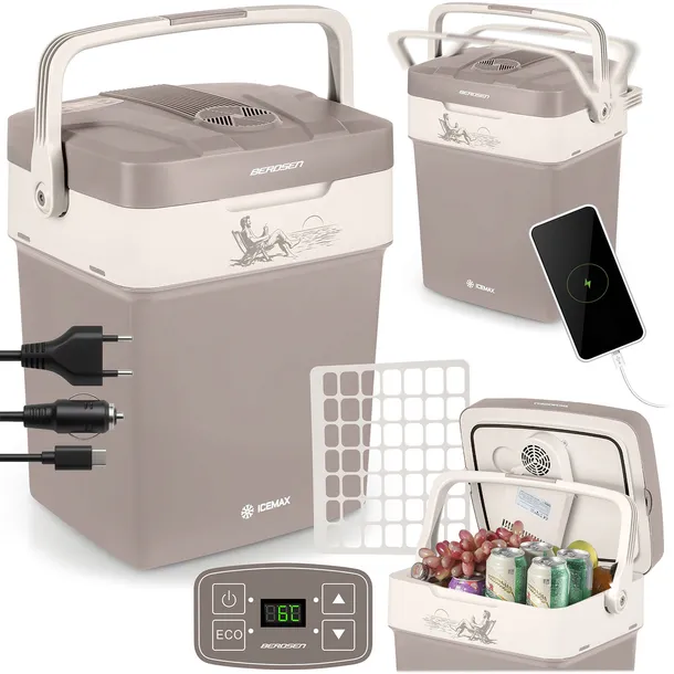 LODÓWKA TURYSTYCZNA SAMOCHODOWA 12V/230V USB FUNKCJA GRZANIA 29L