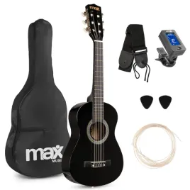 gitara-klasyczna-1-4-dla-dziecka-czarna-soloart-max-akcesoria