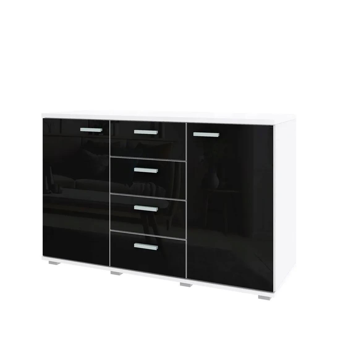 komoda-r2-120cm-polysk-czarny