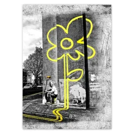 baner-50x70-banksy-zolty-kwiatek