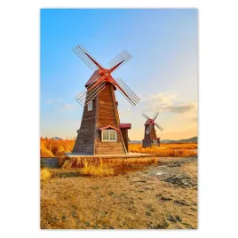 baner-50x70-drewniany-wiatrak-pejzaze