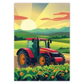 baner-50x70-traktor-w-polu-o-zachodzie-slonca