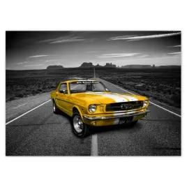 baner-70x50-oldtimer-zolty-ford-mustang