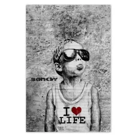baner-80x120-i-love-life-banksy-spray