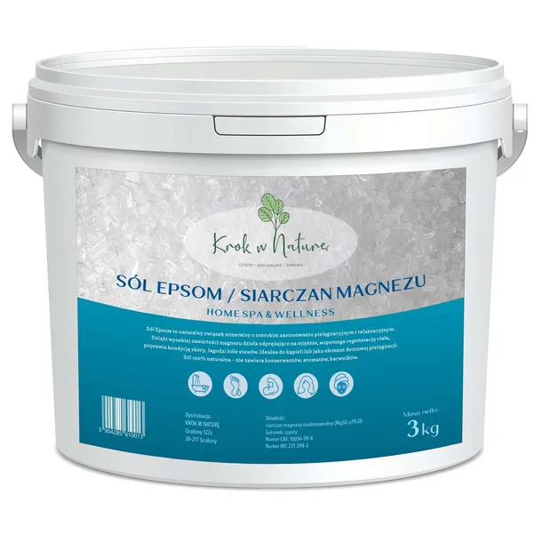 SÓL EPSOM sól gorzka SIARCZAN MAGNEZU kąpielowy czysty skład 3 kg