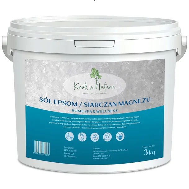 SÓL EPSOM kąpielowa CZYSTY SKŁAD SIARCZAN MAGNEZU regeneracja 3kg