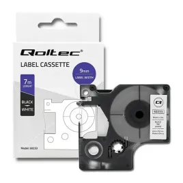 qoltec-tasma-do-dymo-d1-40913-or-9mm-x-7m-or-biala-czarny-nadruk