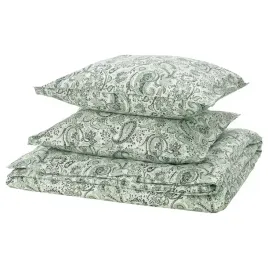 ikea-rodgersia-komplet-poscieli-zielony-bialy-200x200-50x60-cm