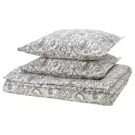 ikea-rodgersia-komplet-poscieli-szary-bialy-200x200-50x60-cm