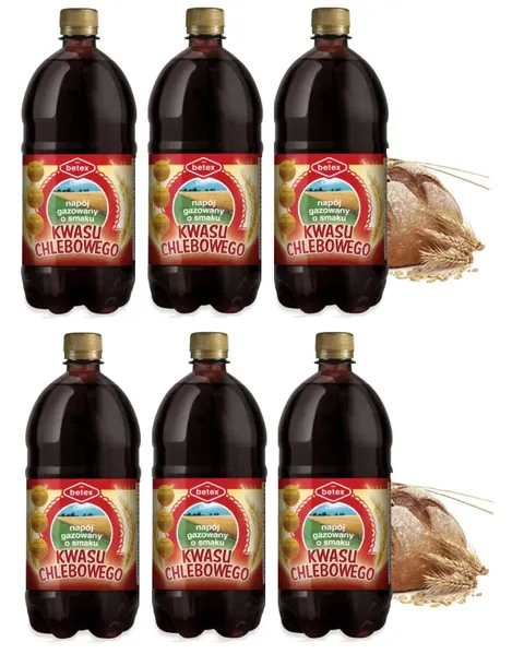 Napój gazowany o smaku kwas chlebowy Betex 6 x1l