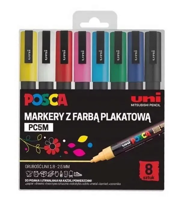 markery-uni-posca-pc-5m-zestaw-8