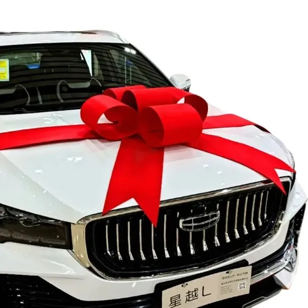 OGROMNA KOKARDA FILCOWA OZDOBA NA AUTO SAMOCHÓD CZERWONA HANDMADE PREMIUM