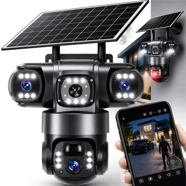 KAMERA SOLARNA 4G ZEWNĘTRZNA TRZY OBIEKTYWY HD 3X3MP KARTA SIM