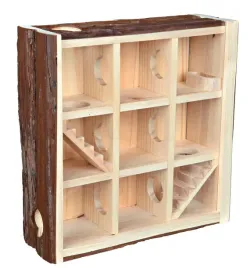 wieza-dla-gryzoni-domek-z-szyba-komorami-trixie-natural-living-30x30x10cm