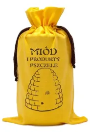 woreczek-ekologiczny-na-1-sloik-900ml-zolty-napis-miod-i-produkty-pszczele