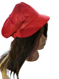 kepi-stylne-czerwone-retro-na-gumie
