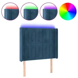 zaglowek-do-lozka-z-led-ciemnoniebieski-93x16x118-128cm-aksamit