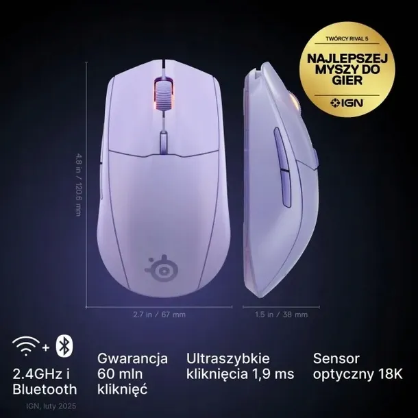 steelseries-rival-3-wl-gen-2-lavender-stan-nowy-kod-producenta-62525