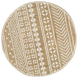 recznie-wykonany-dywanik-juta-bialy-nadruk-150-cm