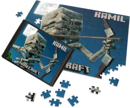 puzzle-a3-a4-minecraft-film-movie-2025-gadzety-personalizacja-imie-szkielet