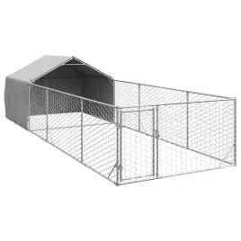 zewnetrzna-buda-dla-psa-z-wybiegiem-6x2x15-m-stal-ocynkowana