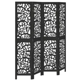 parawan-pokojowy-4-panelowy-czarny-lite-drewno
