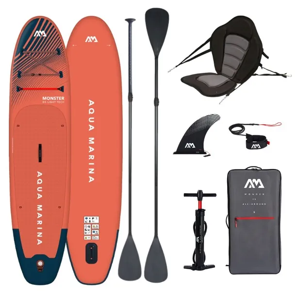Zestaw deska pompowana SUP Aqua Marina Monster 12' wiosło 2w1 siedzisko