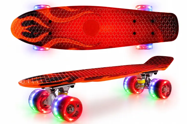 DESKA TYPU FISZKA LED GRAFFITI 56 CM 100KG ABEC 7+