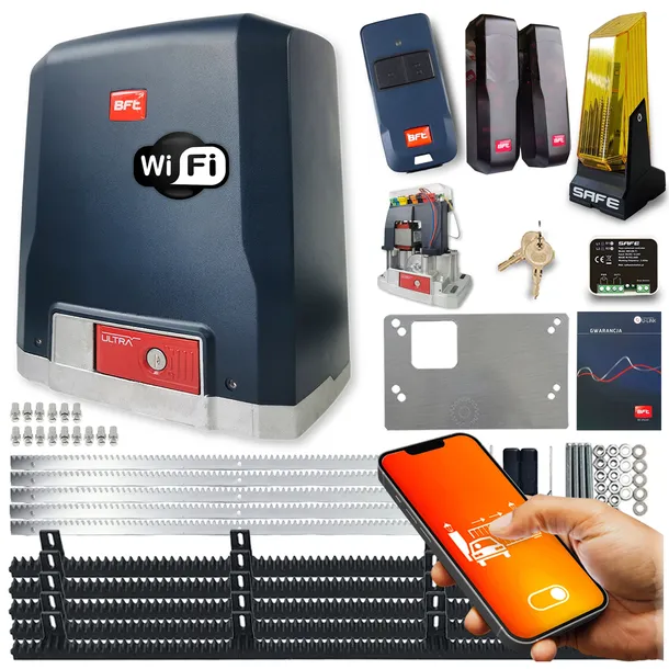 ZESTAW NAPĘD BRAMY przesuwnej BFT DEIMOS ULTRA B600 kg WIFI TUYA automat