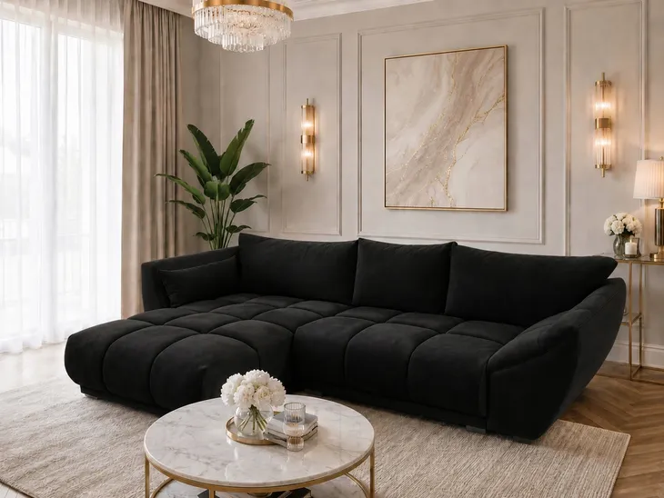 Narożnik BERGEN z funkcją spania | pojemnik | Miękki Premium Design