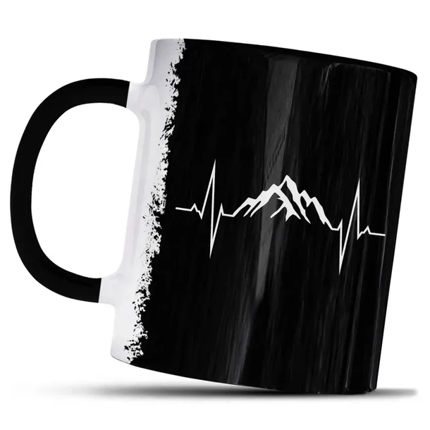 KUBEK z nadrukiem Góry heartbeat linia życia ekg trekking natura