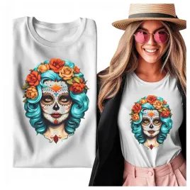 tshirt-damskie-catrina-makijaz-kobieta-meksykanska-czaszka-kwiaty-m